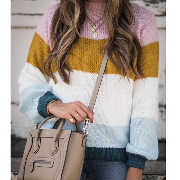 ✖️SOLD✖️TOPSHOP Colorblock Knit Pullover Sweater - Picture 6 of 10